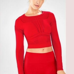 FABLETICS Jaymee Mesh Crop Long Sleeve Top